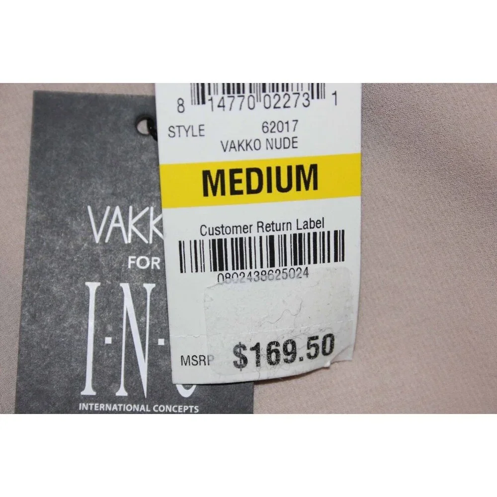 INC $170 Sz M Vakko tan Polyester Blend Vegan Suede Chiffon Tiered Vest - Picture 6 of 8